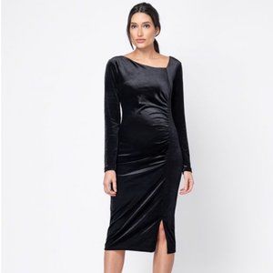 Seraphine Stretch Velvet Maternity Midi Dress Size 6